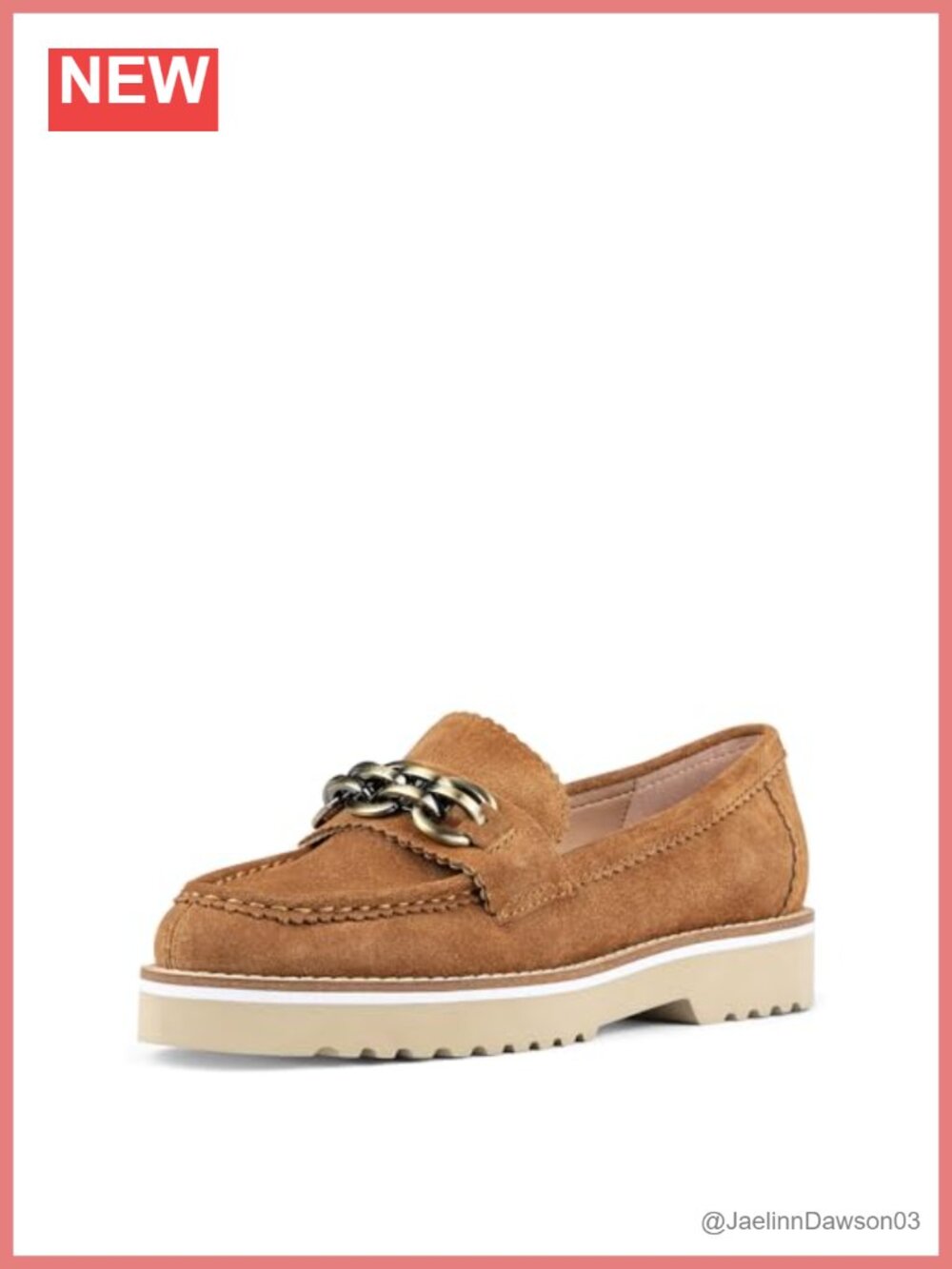 NYDJ Women's Suede Loafers with Chain Ornament